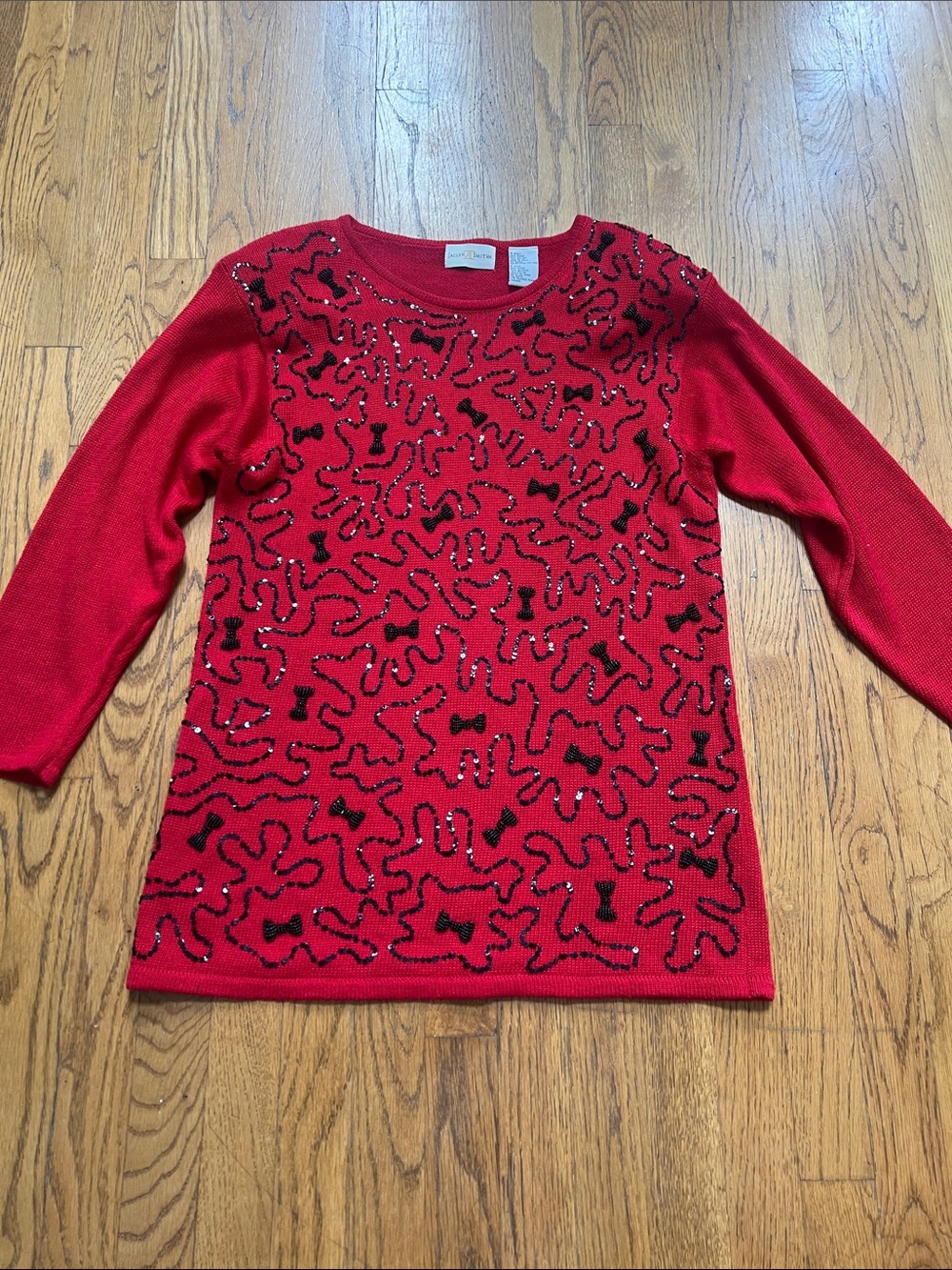 VTG Jaclyn Smith bows and sequins sweater size small